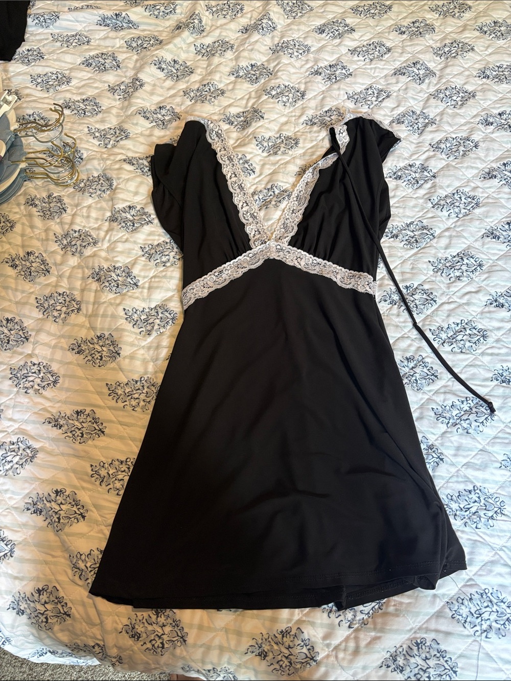Black Lace-Trim Sleep Chemise
